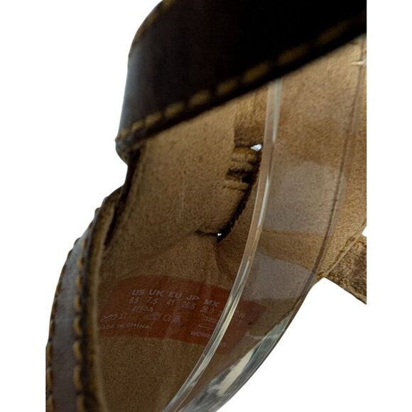 Timberland Sandals Womens Size 9.5 Earthkeepers T-Strap Brown Leather Adjustable - Picture 6 of 8